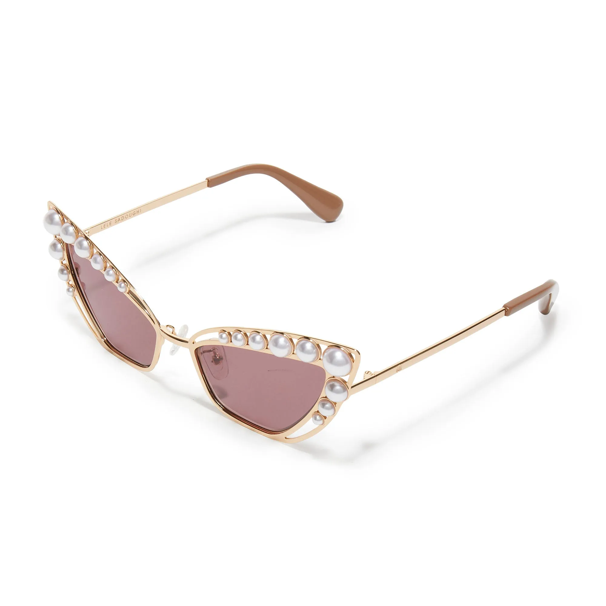 GOLD ELTON CAT-EYE SUNGLASSES sold by Lele Sadoughi product image thumbnail 3