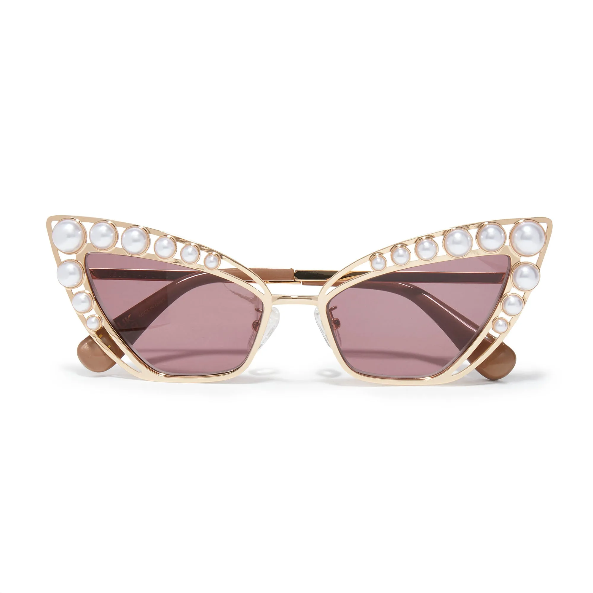 GOLD ELTON CAT-EYE SUNGLASSES sold by Lele Sadoughi