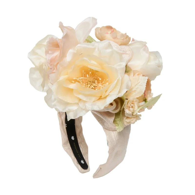 ANTIQUE IVORY BOUQUET CRAWFORD HEADBAND sold by Lele Sadoughi