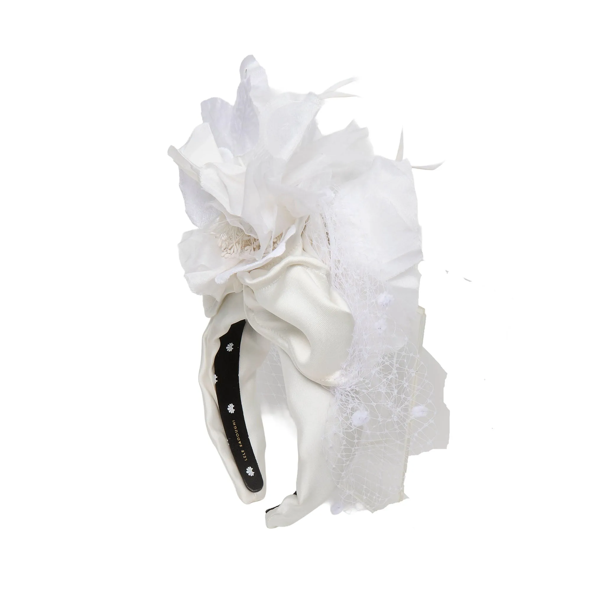 WINTER WHITE BLUSHER FLORAL HEADBAND sold by Lele Sadoughi product image thumbnail 2