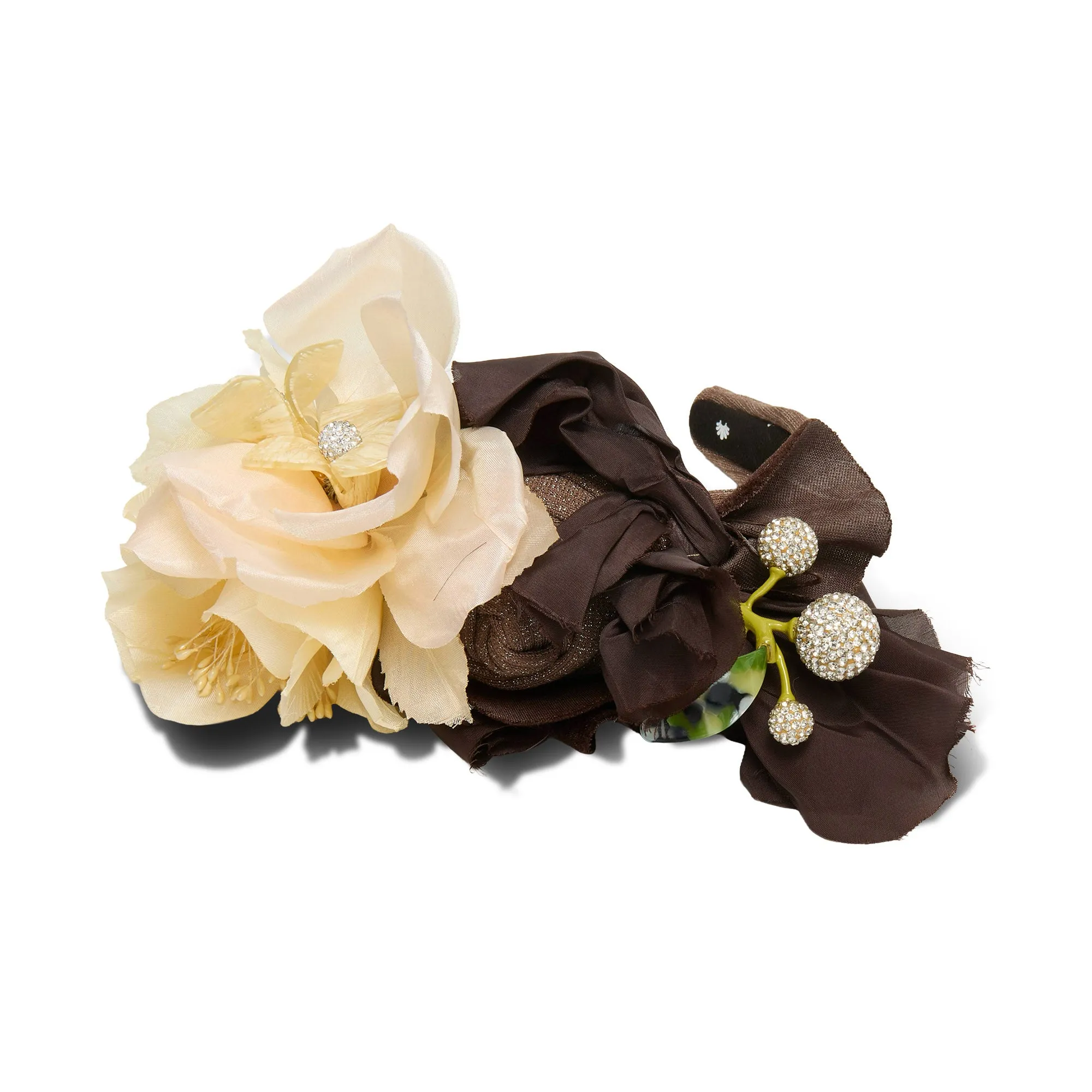 HAZELNUT FLORAL PAVE ROSETTE HEADBAND sold by Lele Sadoughi product image thumbnail 3