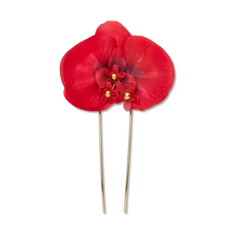 CRIMSON ORCHID FRENCH PIN made by Lele Sadoughi