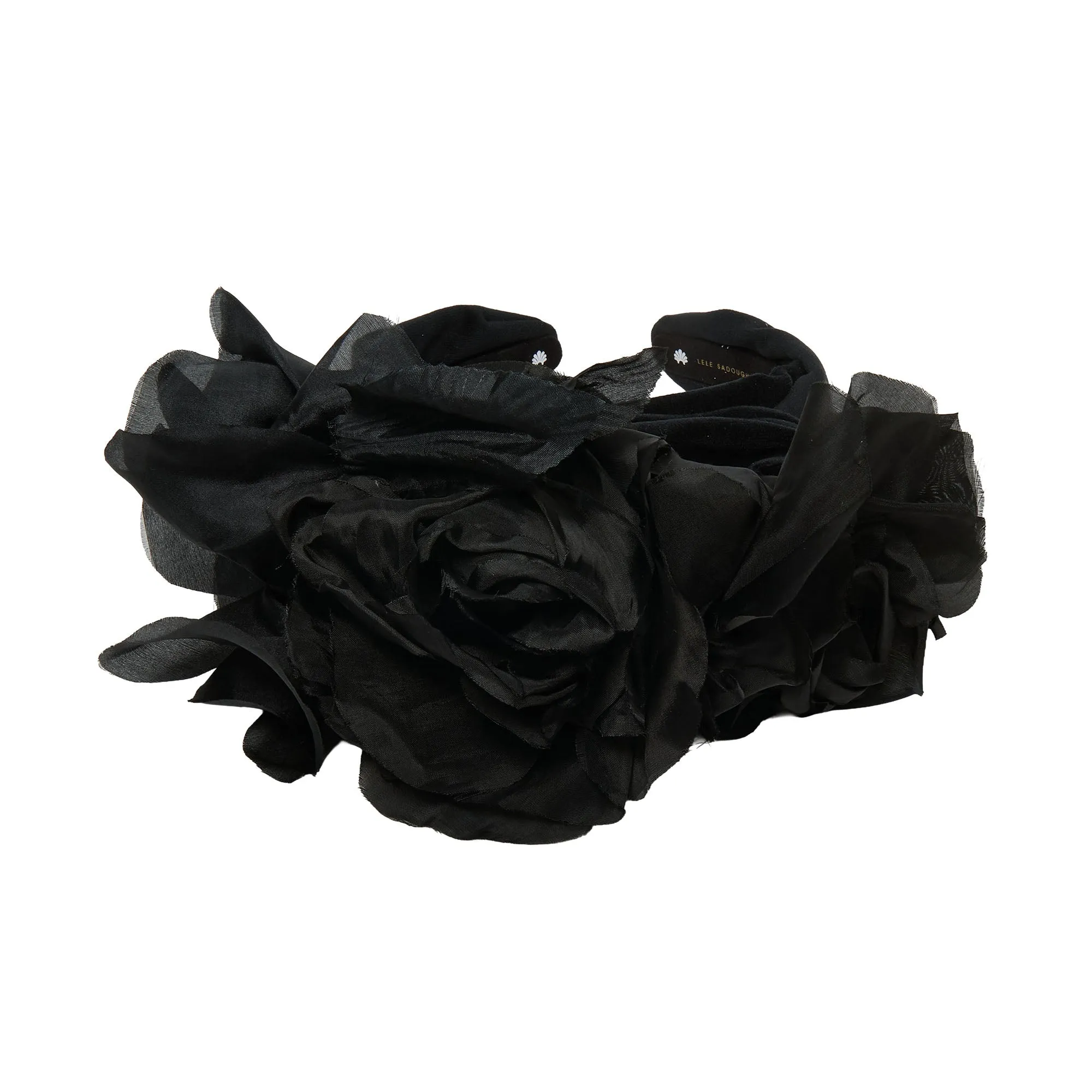 PEARL JET VELVET FLORAL CRAWFORD HEADBAND sold by Lele Sadoughi product image thumbnail 3