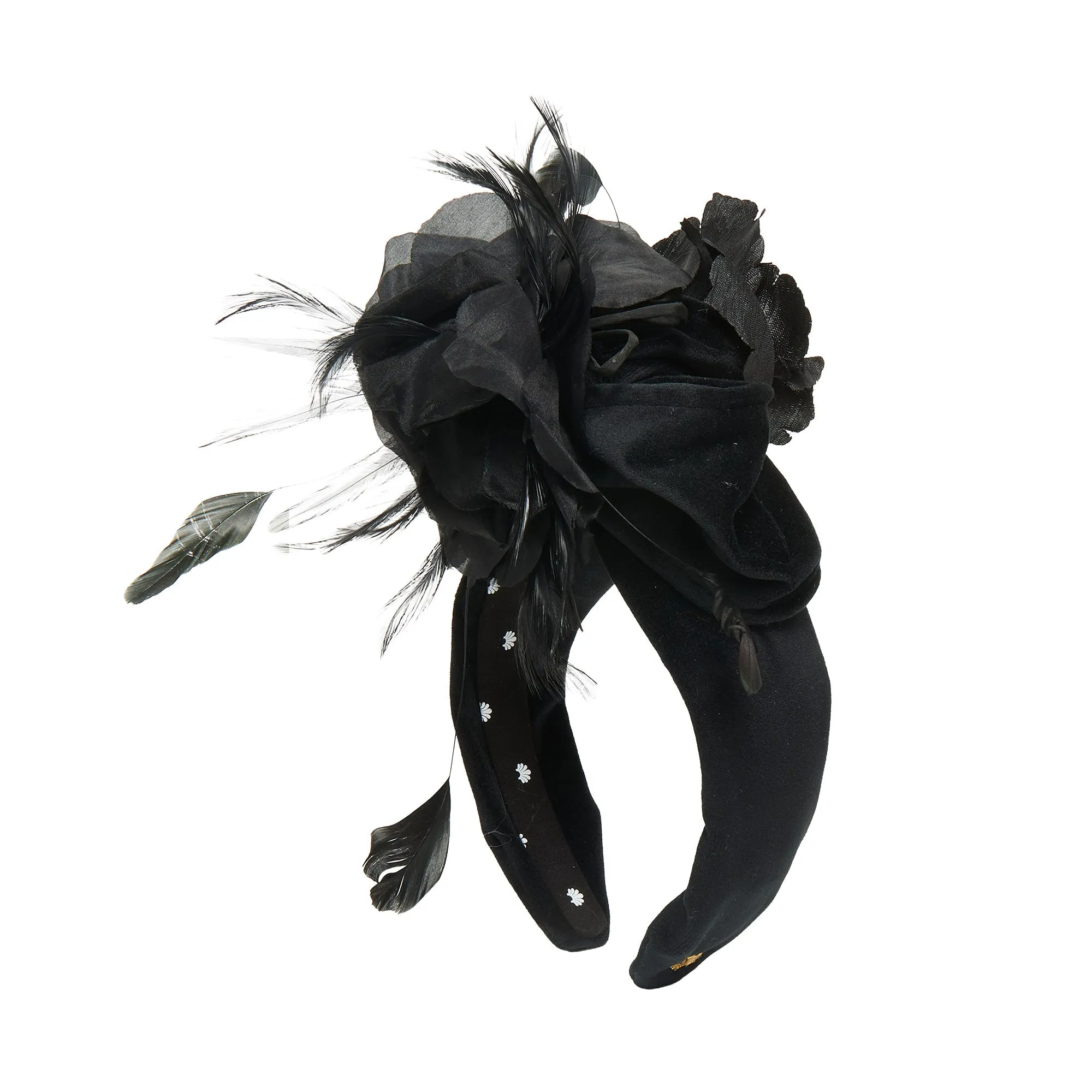 JET FEATHER VELVET CRAWFORD HEADBAND sold by Lele Sadoughi product image thumbnail 2