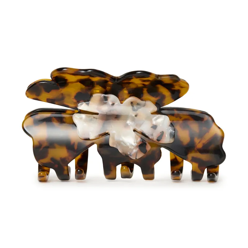 TORTOISE HIBISCUS CLAW CLIP sold by Lele Sadoughi