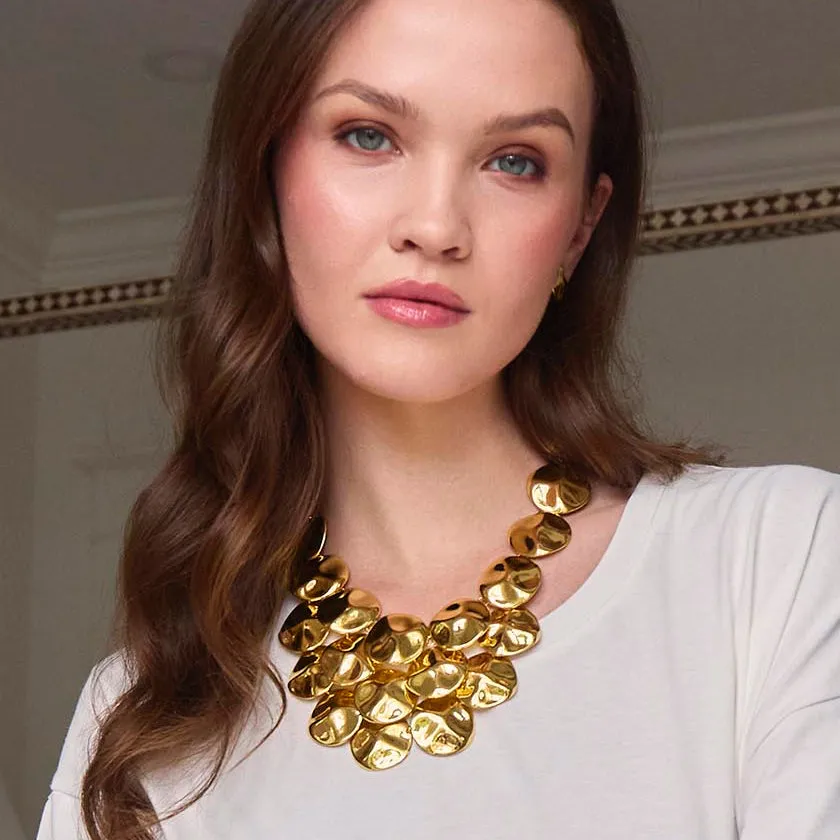 GOLD SOCIALITE BIB NECKLACE sold by Lele Sadoughi product image thumbnail 2