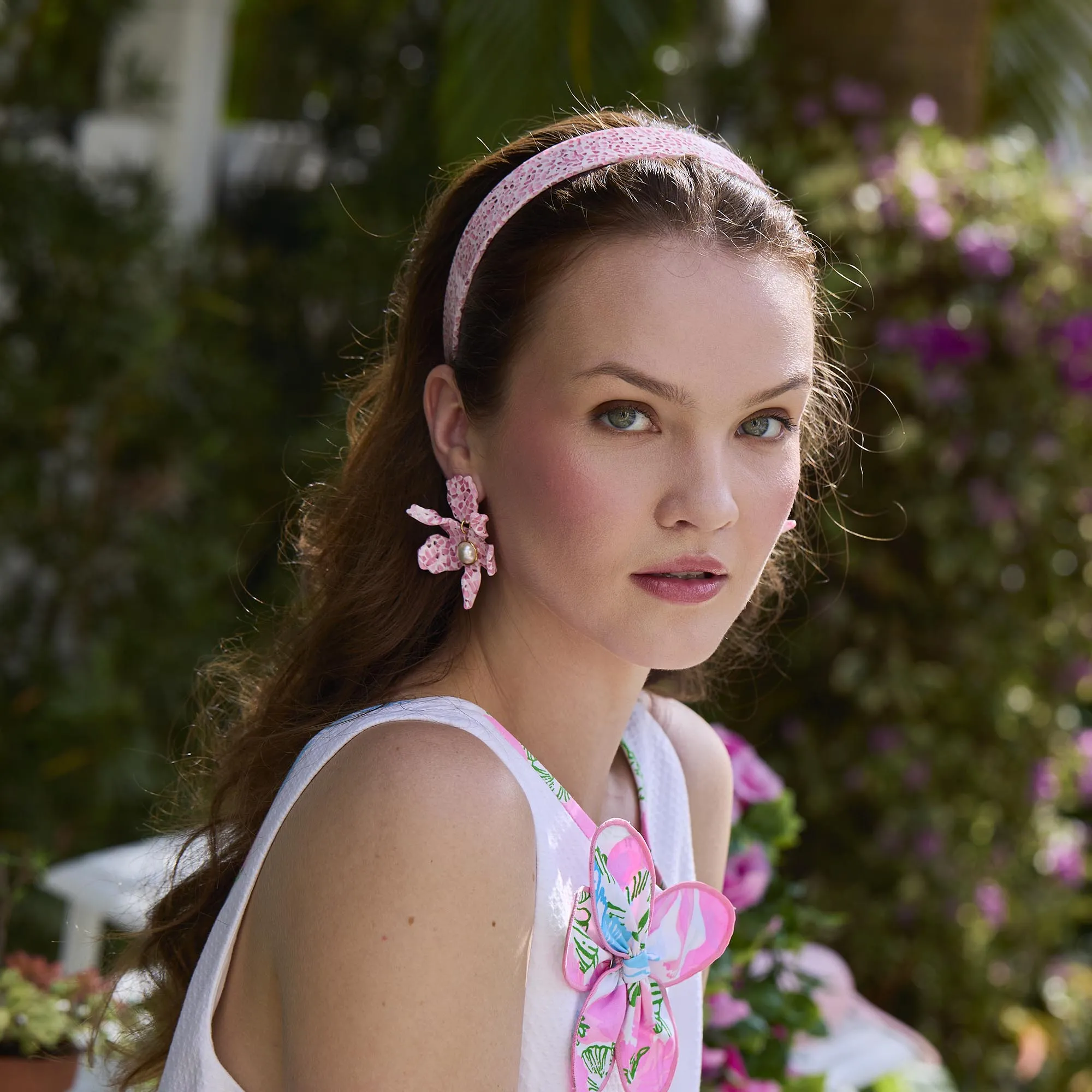 TERRAZZO BLUSH SMALL PEARL LILY EARRINGS sold by Lele Sadoughi product image thumbnail 2