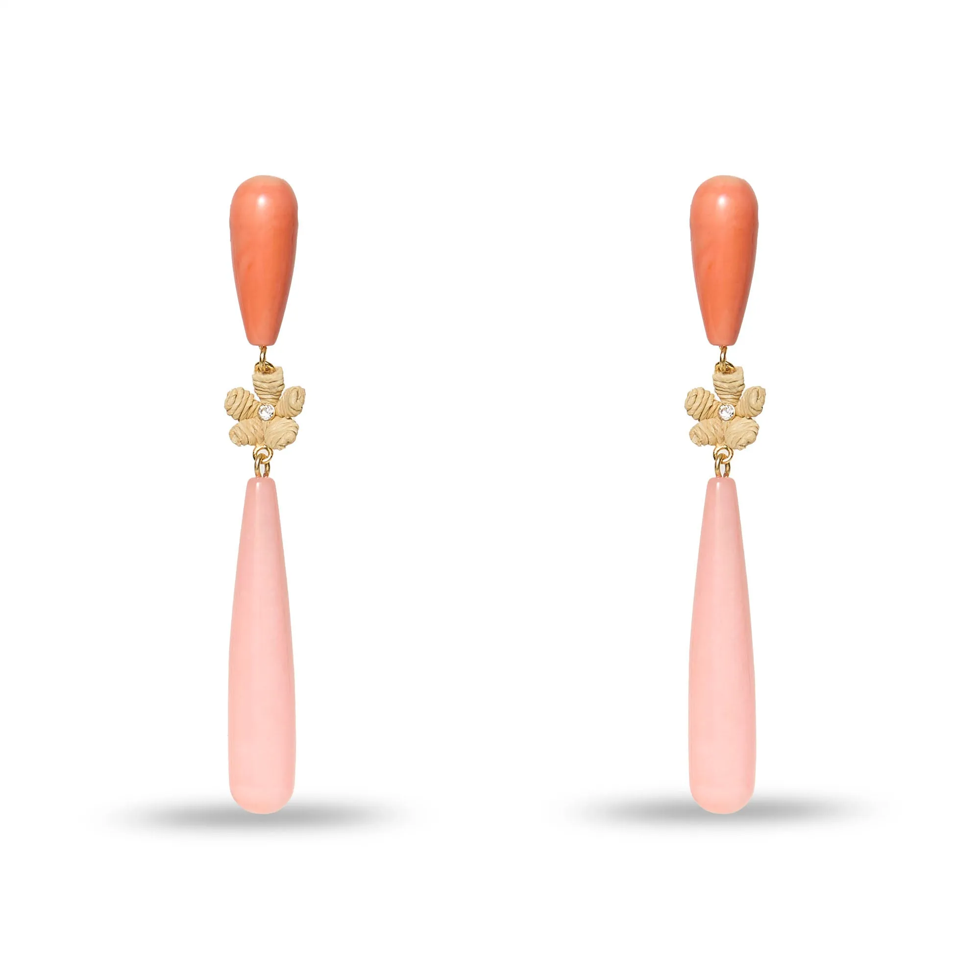 CORAL FLAMINGO LINEAR EARRINGS sold by Lele Sadoughi