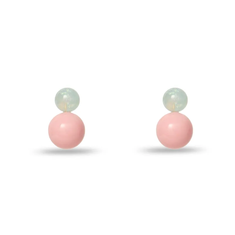 BLUSH OPAL OASIS DOUBLE DROP EARRINGS made by Lele Sadoughi