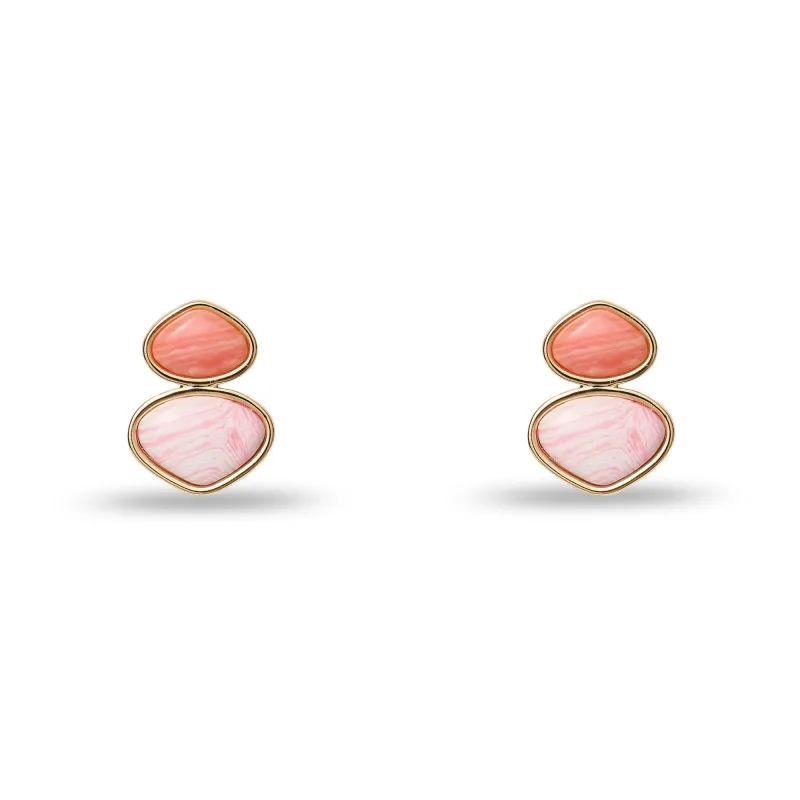 CORAL FLAMINGO DUO DROP EARRINGS sold by Lele Sadoughi