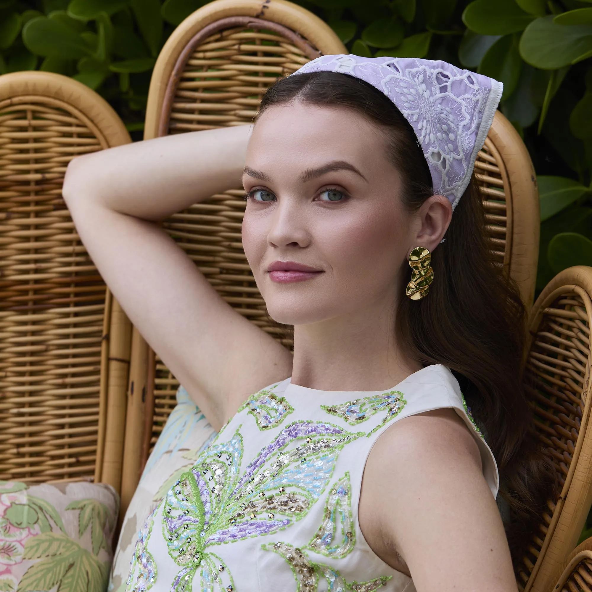 GOLD SOCIALITE STATEMENT EARRINGS sold by Lele Sadoughi product image thumbnail 2