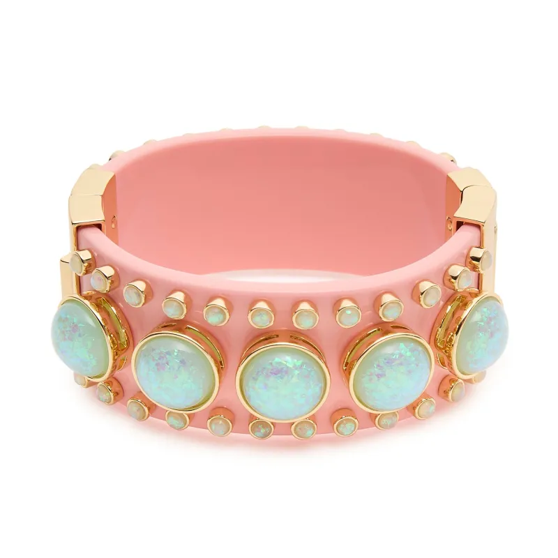 BLUSH OPAL DECO HINGED CUFF made by Lele Sadoughi
