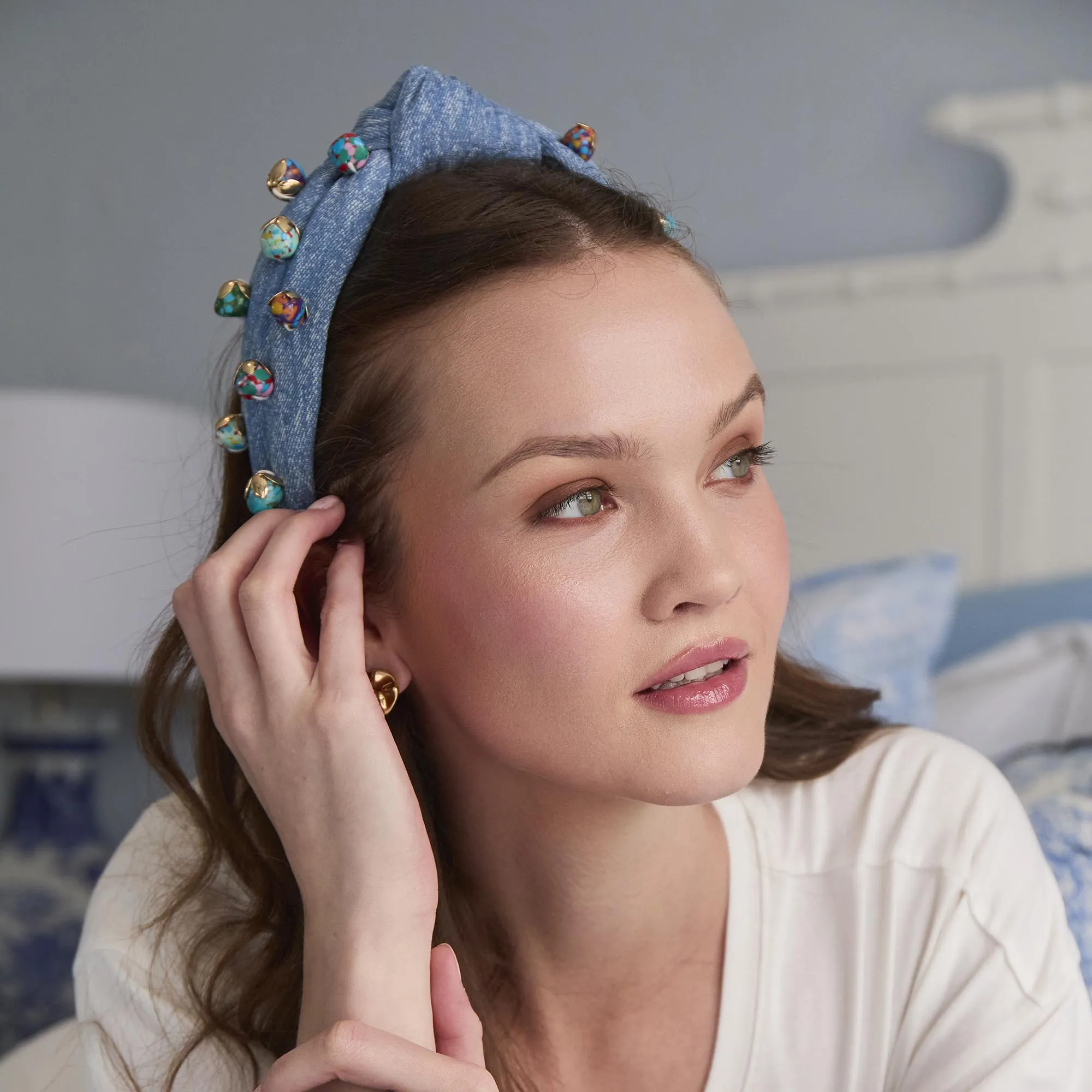 STONE WASH KNOTTED TERRAZO MEDLEY HEADBAND sold by Lele Sadoughi product image thumbnail 2