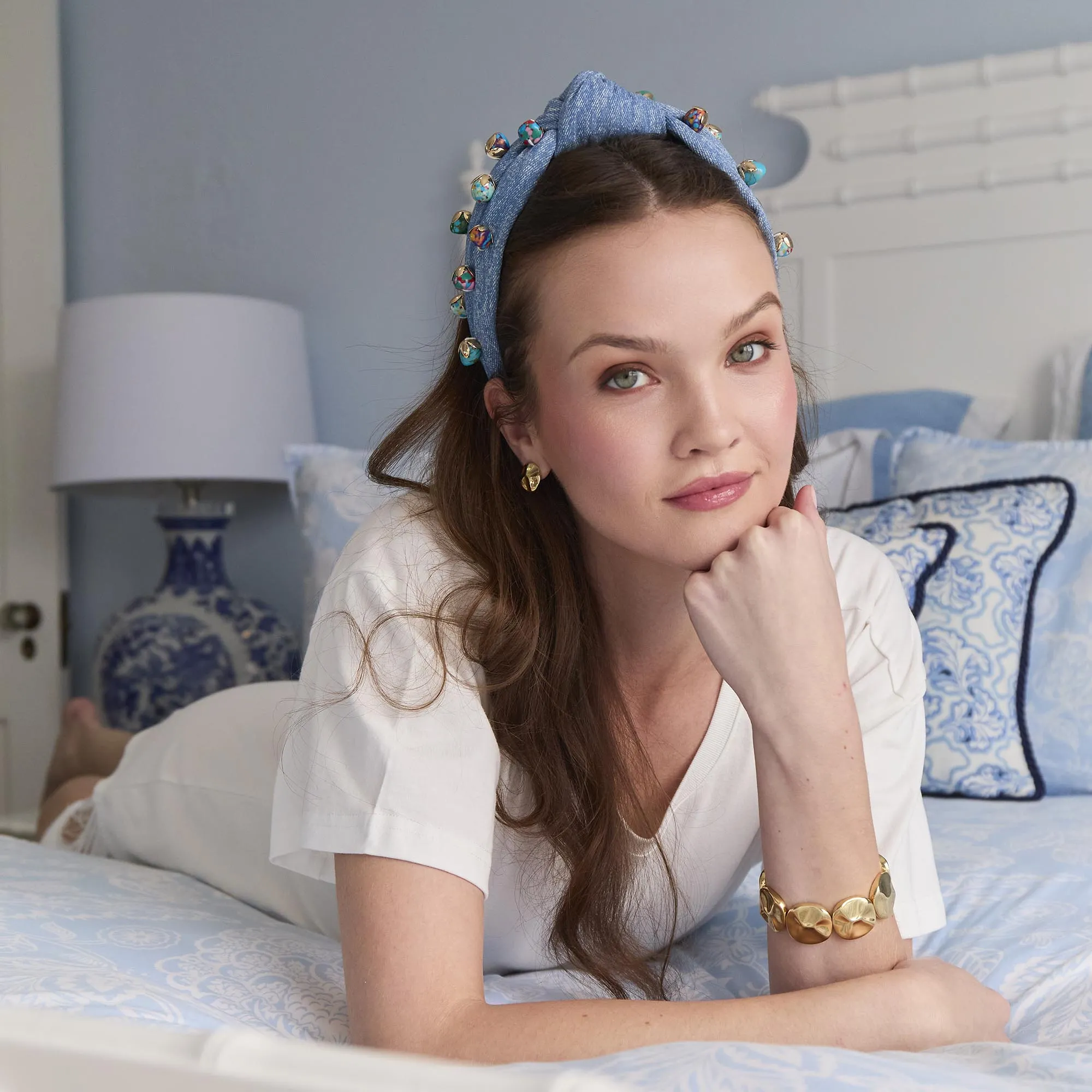 STONE WASH KNOTTED TERRAZO MEDLEY HEADBAND sold by Lele Sadoughi product image thumbnail 4