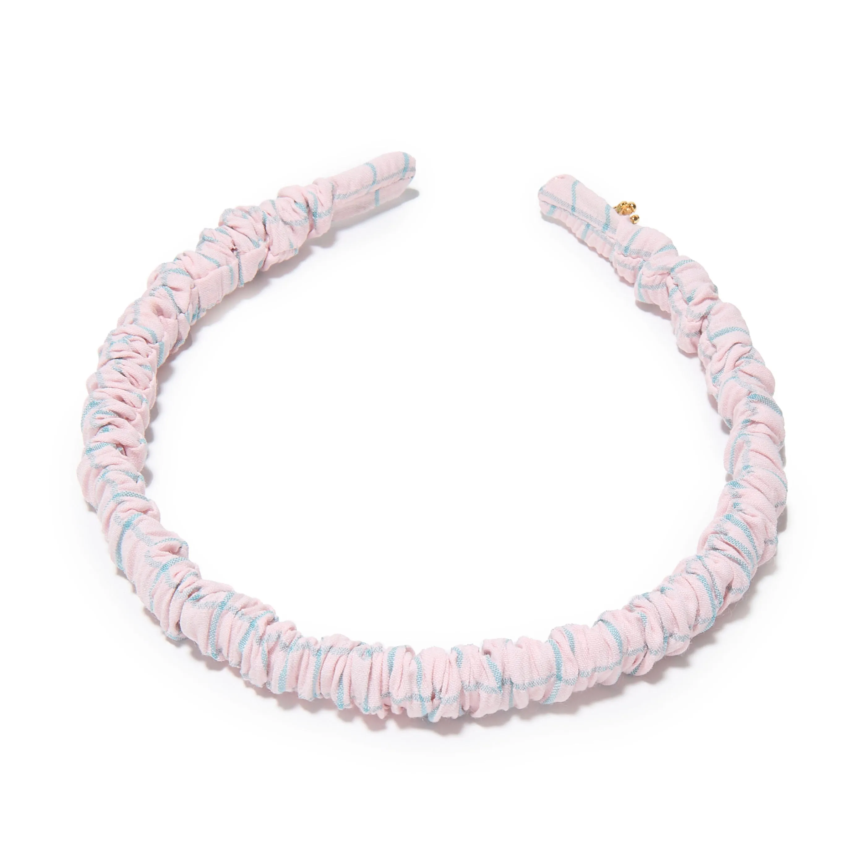 BLUSH MIST JESSIE COTTON CHECK HEADBAND sold by Lele Sadoughi product image thumbnail 3