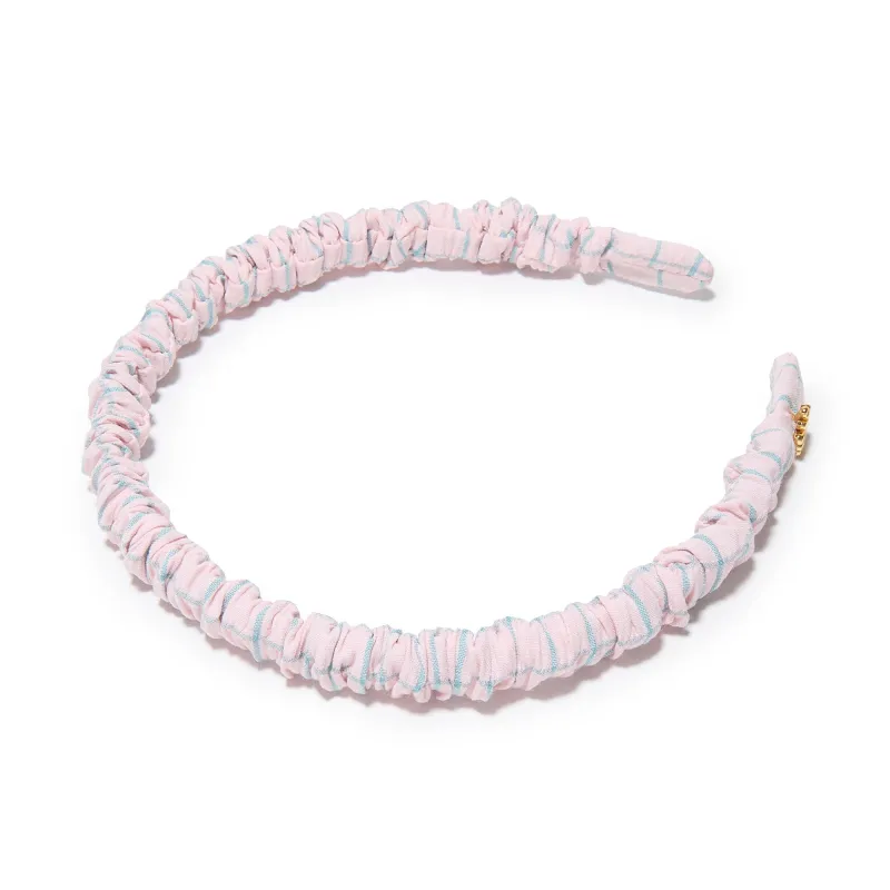 BLUSH MIST JESSIE COTTON CHECK HEADBAND sold by Lele Sadoughi