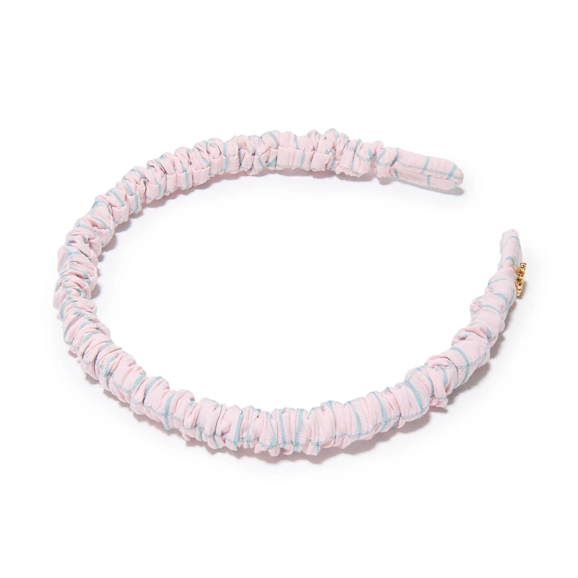 BLUSH MIST JESSIE COTTON CHECK HEADBAND sold by Lele Sadoughi