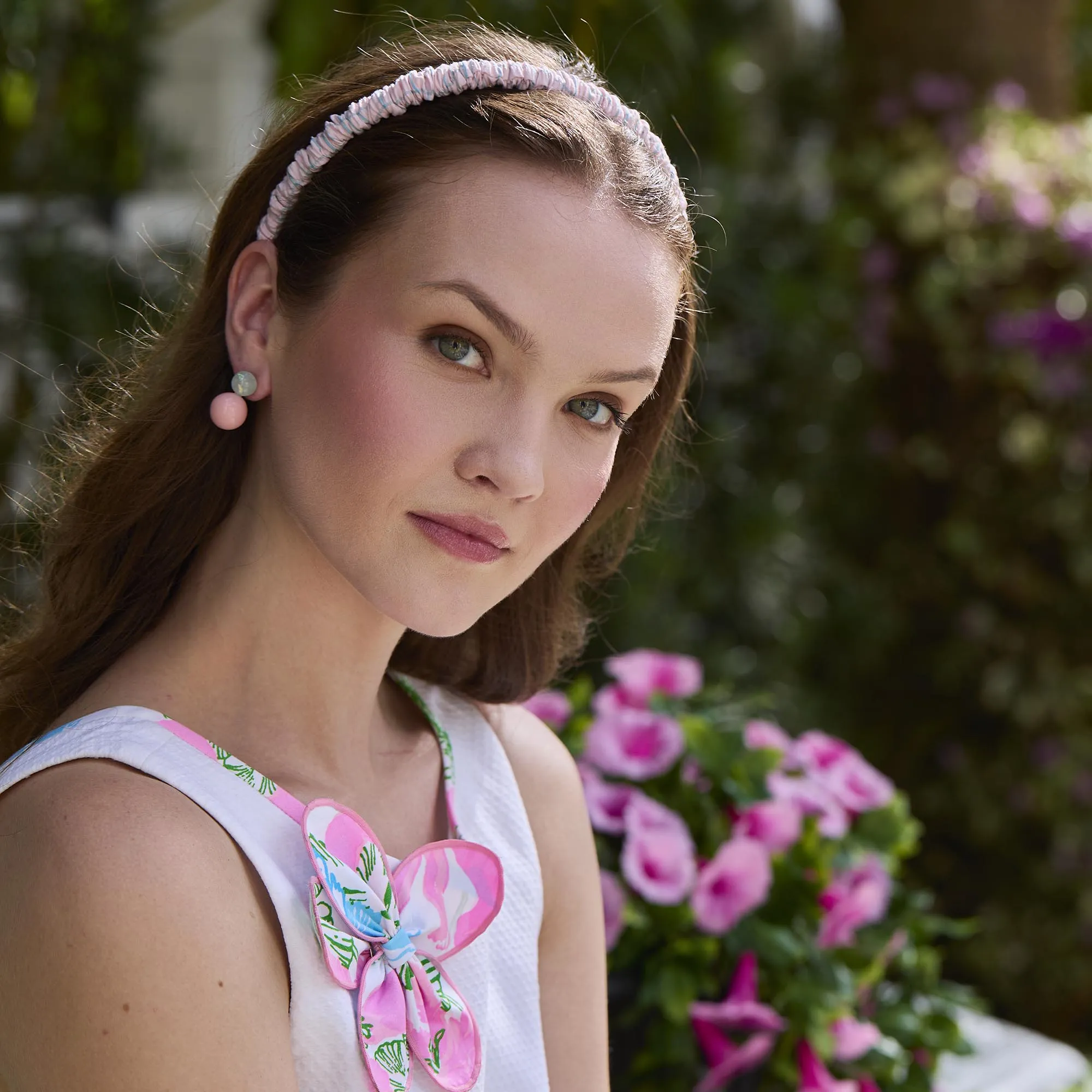 BLUSH MIST JESSIE COTTON CHECK HEADBAND sold by Lele Sadoughi product image thumbnail 2