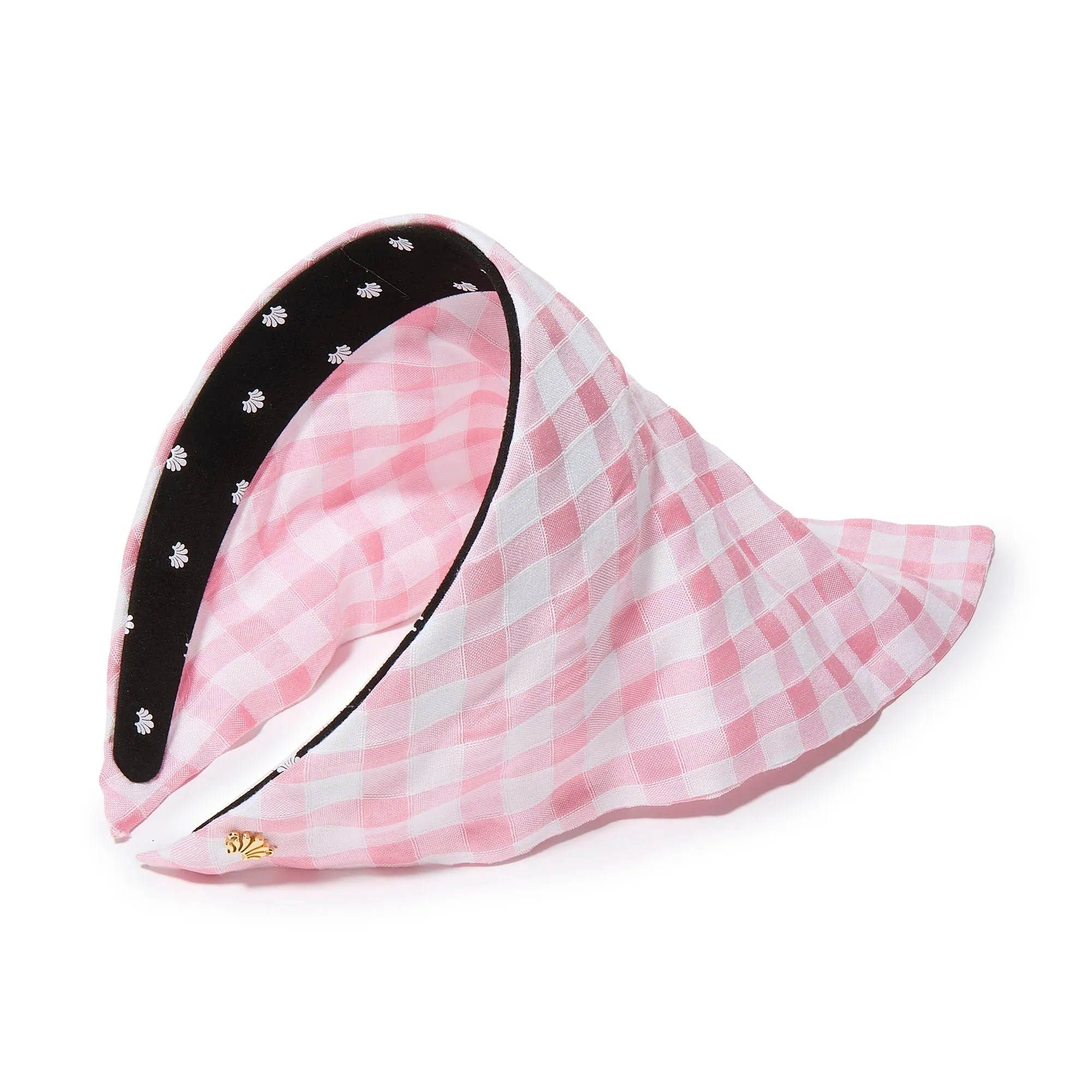 BUBBLEGUM JACKIE VINTAGE CHECK HANDKERCHIEF HEADBAND sold by Lele Sadoughi