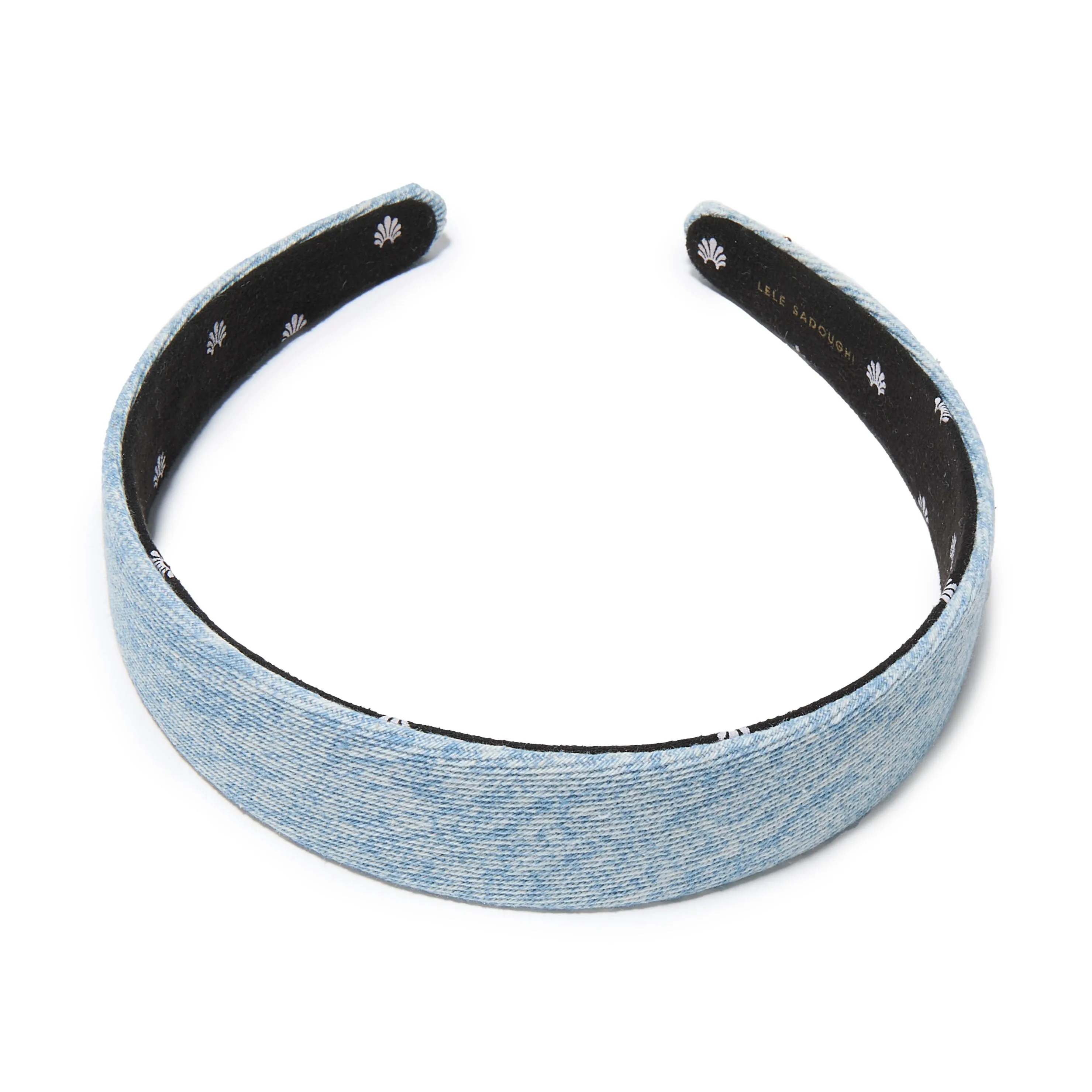 STONE WASH BESSETTE DENIM HEADBAND sold by Lele Sadoughi product image thumbnail 3