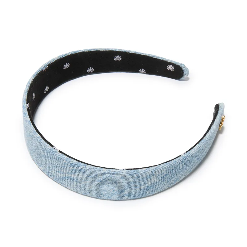 STONE WASH BESSETTE DENIM HEADBAND sold by Lele Sadoughi