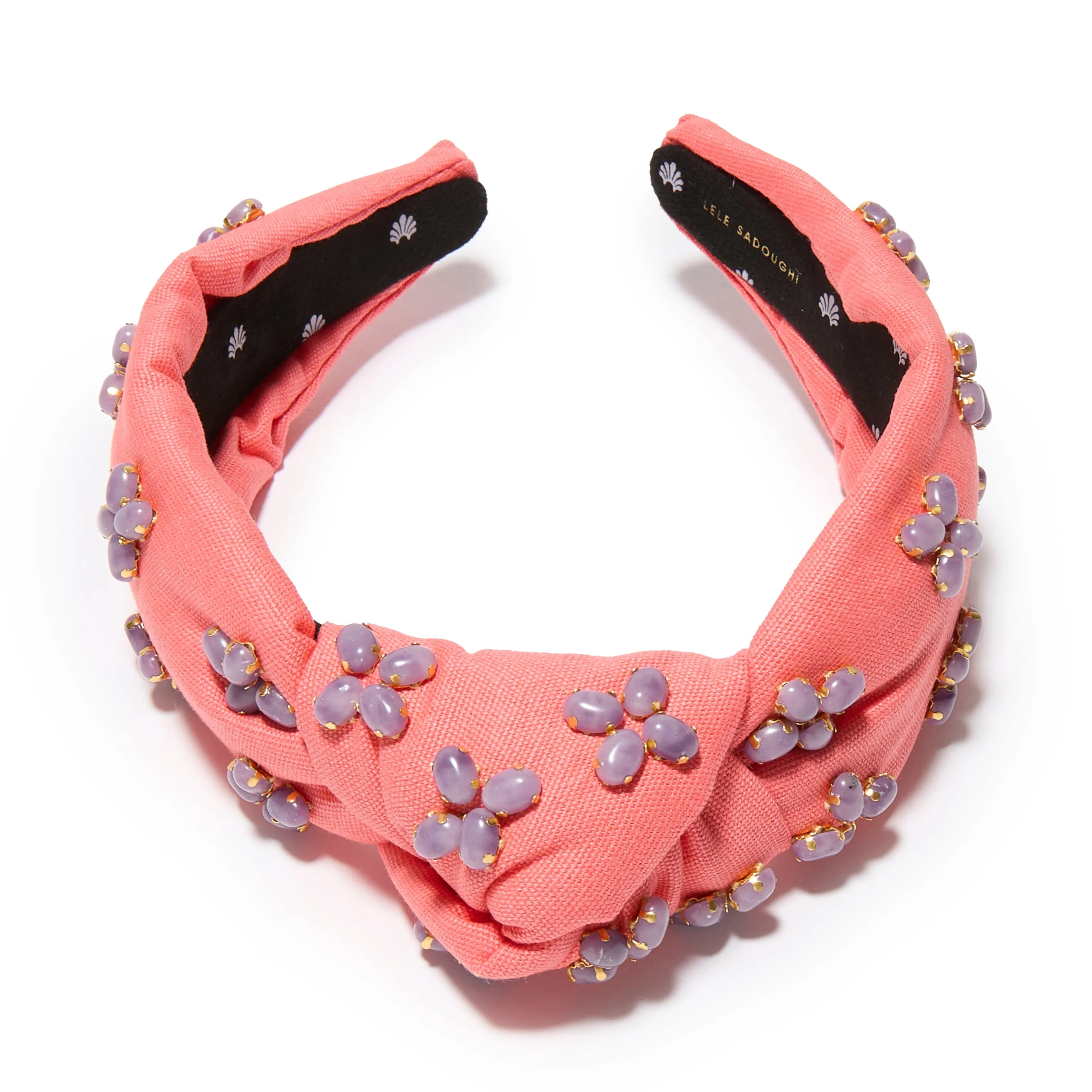 CORAL KNOTTED EMBELLISHED STONE HEADBAND sold by Lele Sadoughi product image thumbnail 2