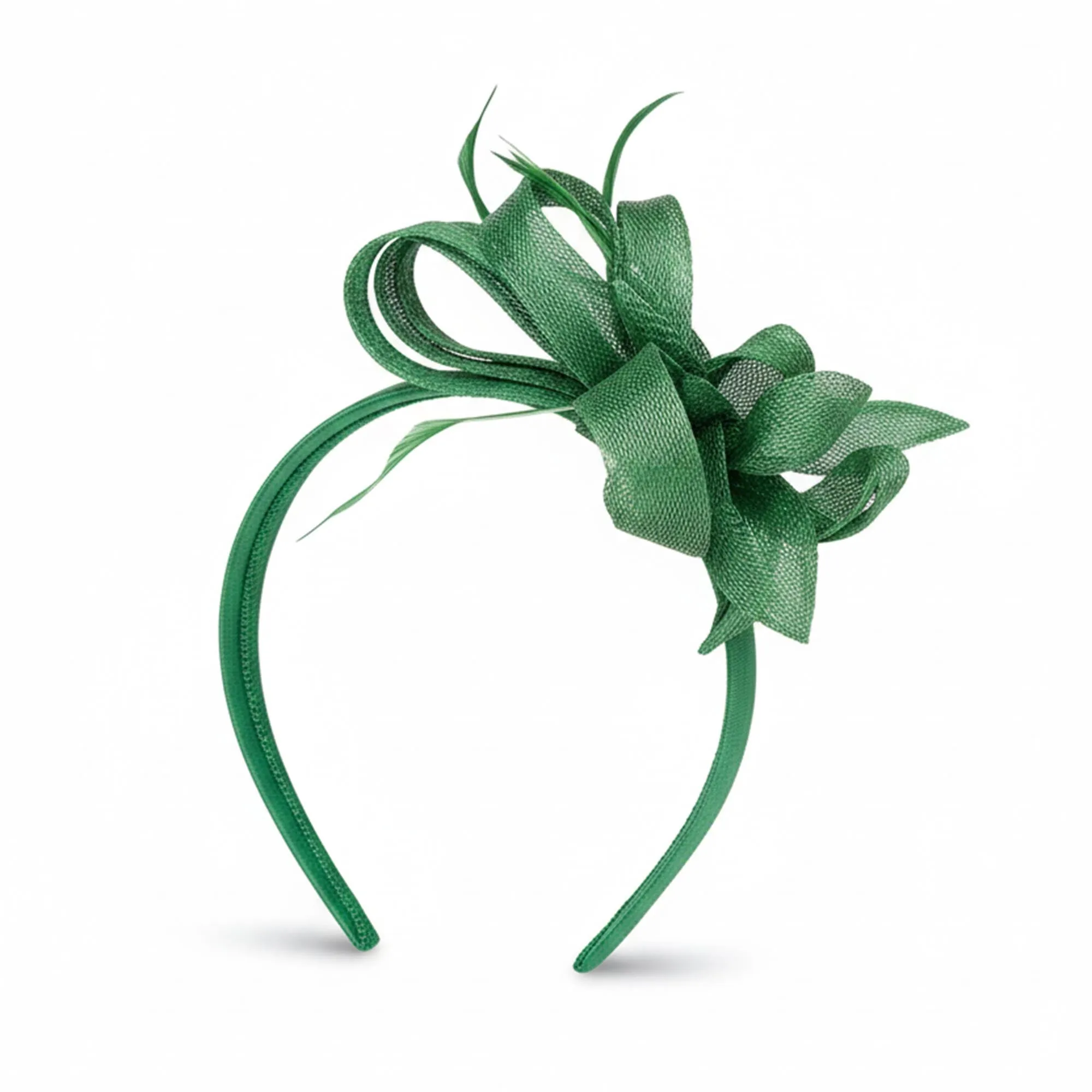 EMERALD HOLLY SINAMAY HEADBAND sold by Lele Sadoughi