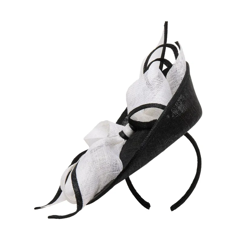 BLACK AND WHITE SELMA FASCINATOR sold by Lele Sadoughi