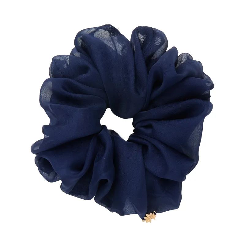 NAVY CINDY OVERSIZED SCRUNCHIE sold by Lele Sadoughi