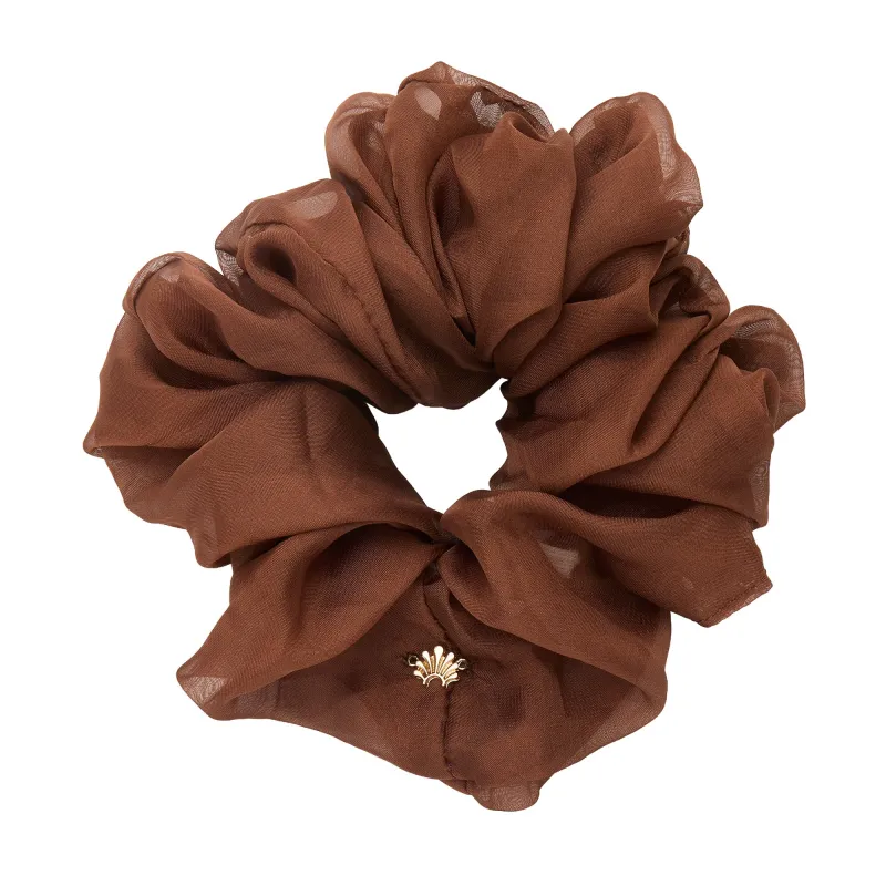 ESPRESSO CINDY OVERSIZED SCRUNCHIE sold by Lele Sadoughi
