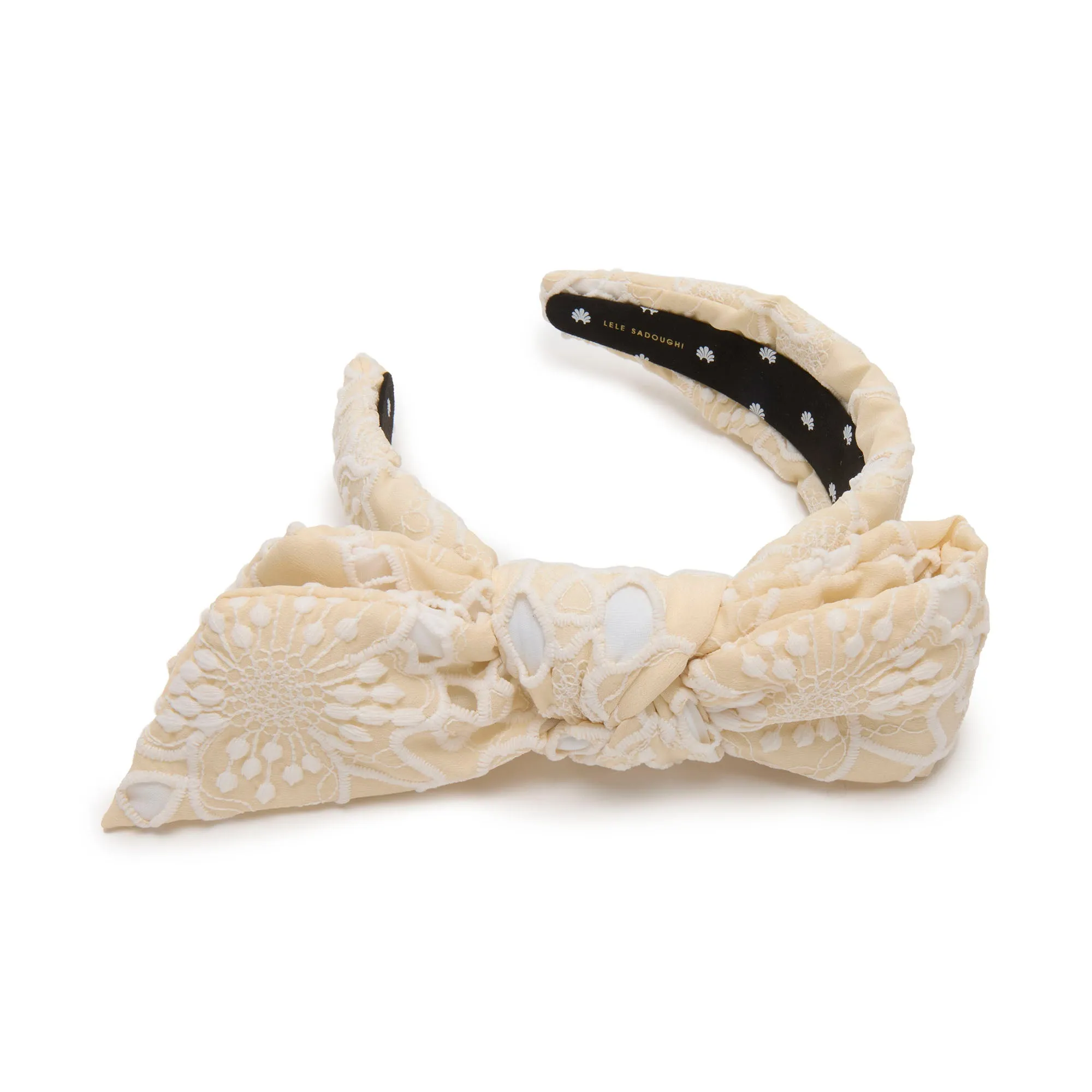 NATURAL HOLLY FLORAL EYELET HEADBAND sold by Lele Sadoughi product image thumbnail 2