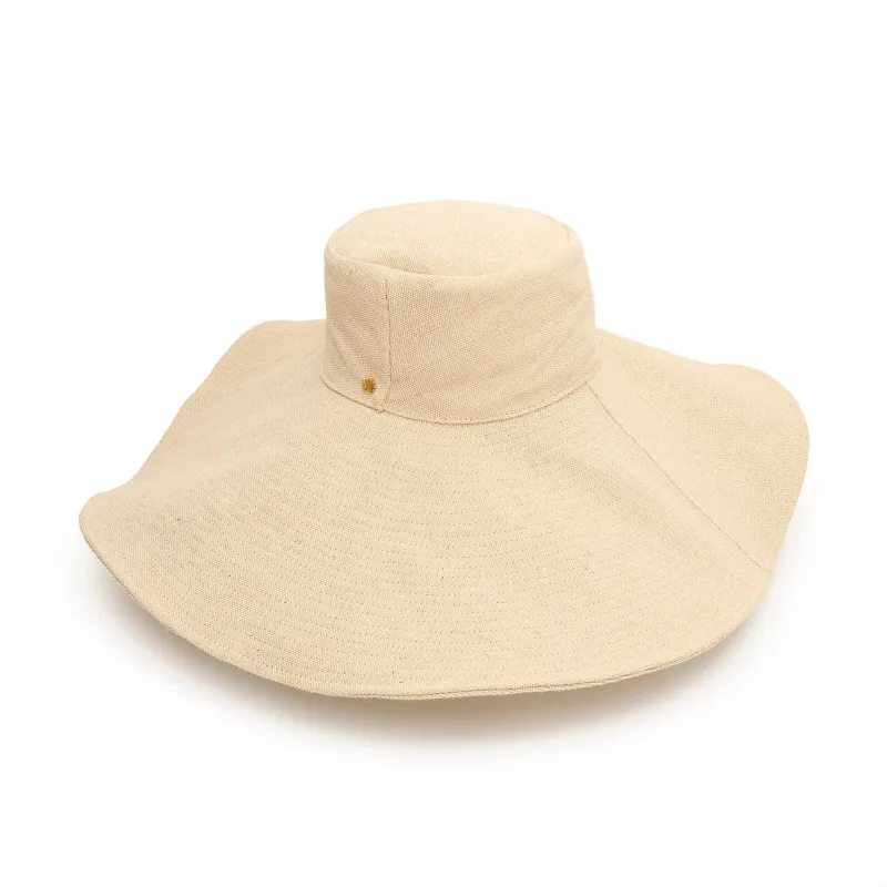 KHAKI SAMANTHA CANVAS BEACH HAT made by Lele Sadoughi