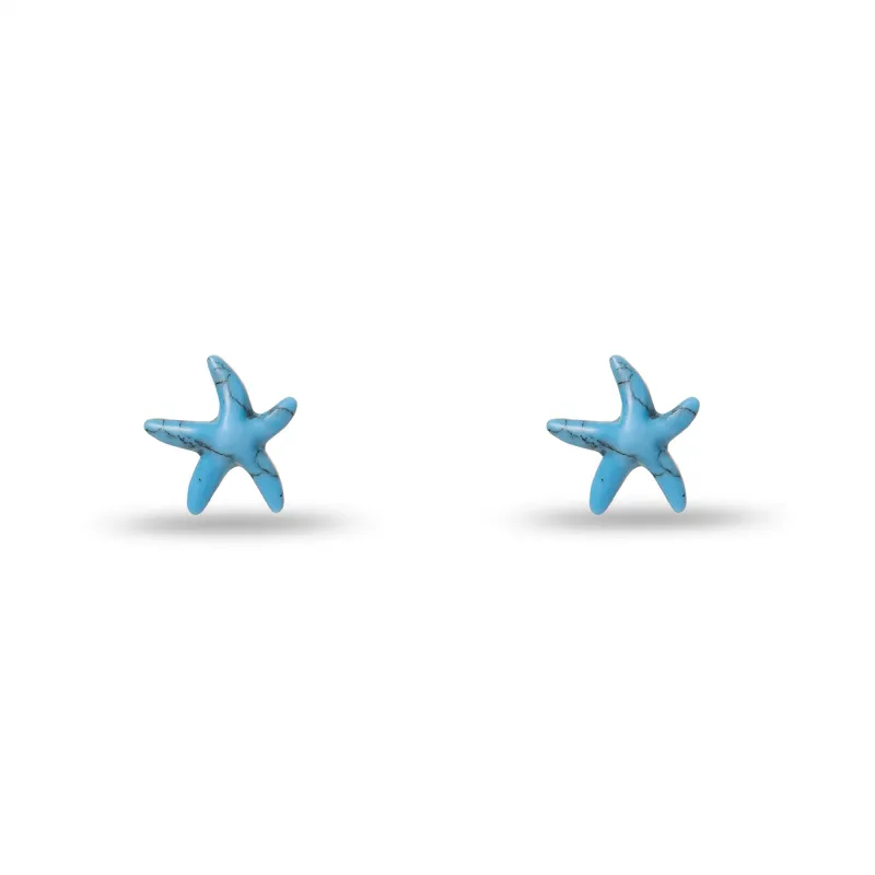 TURQUOISE STARFISH STUD EARRINGS made by Lele Sadoughi