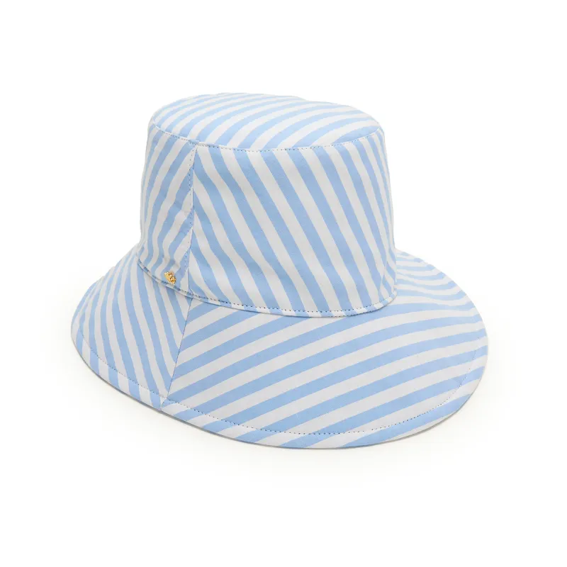 CAPRI STRIPE SEDONA SEERSUCKER HAT made by Lele Sadoughi
