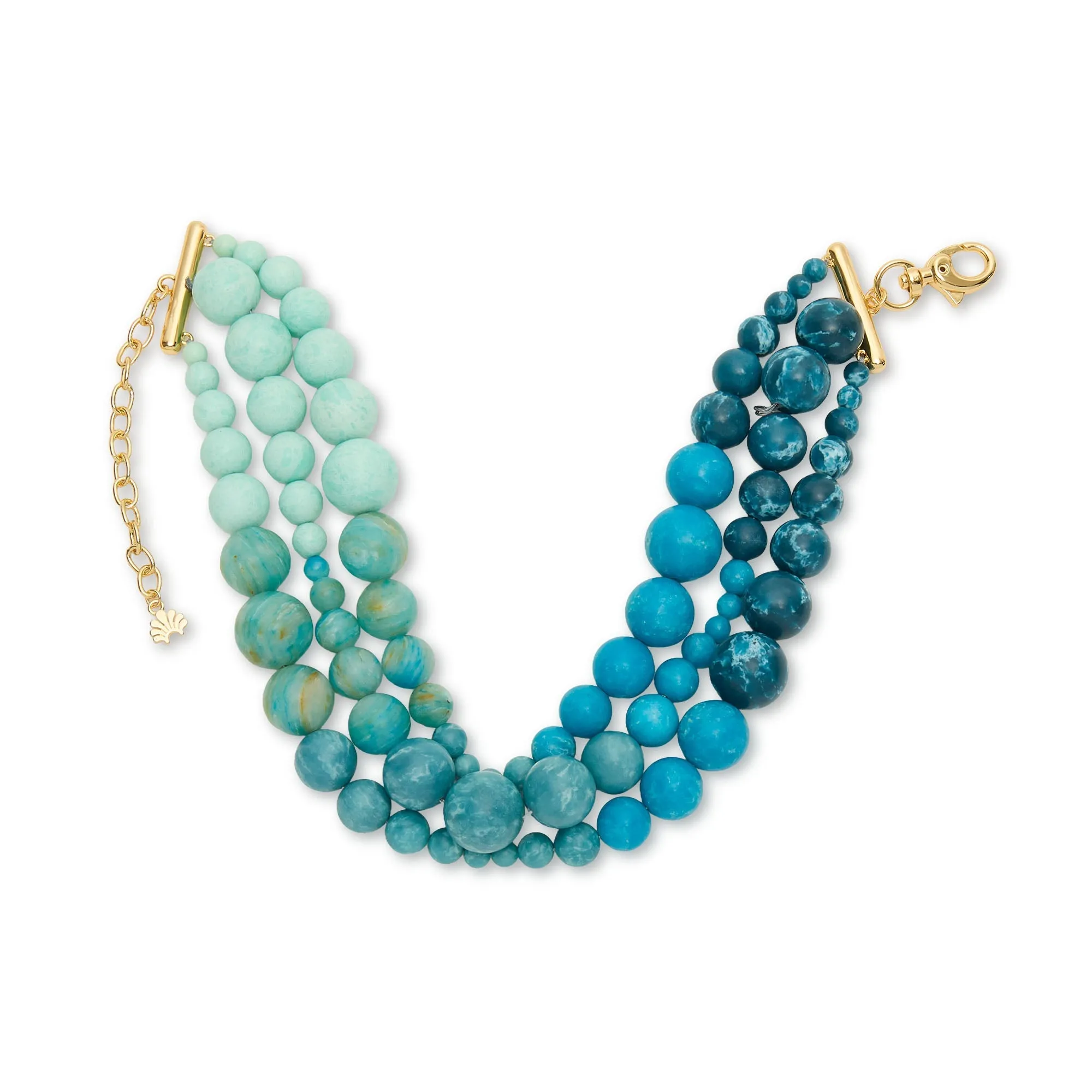 SEAFOAM SPRAY RIVIERA DIANA TRIPLE ROW NECKLACE sold by Lele Sadoughi