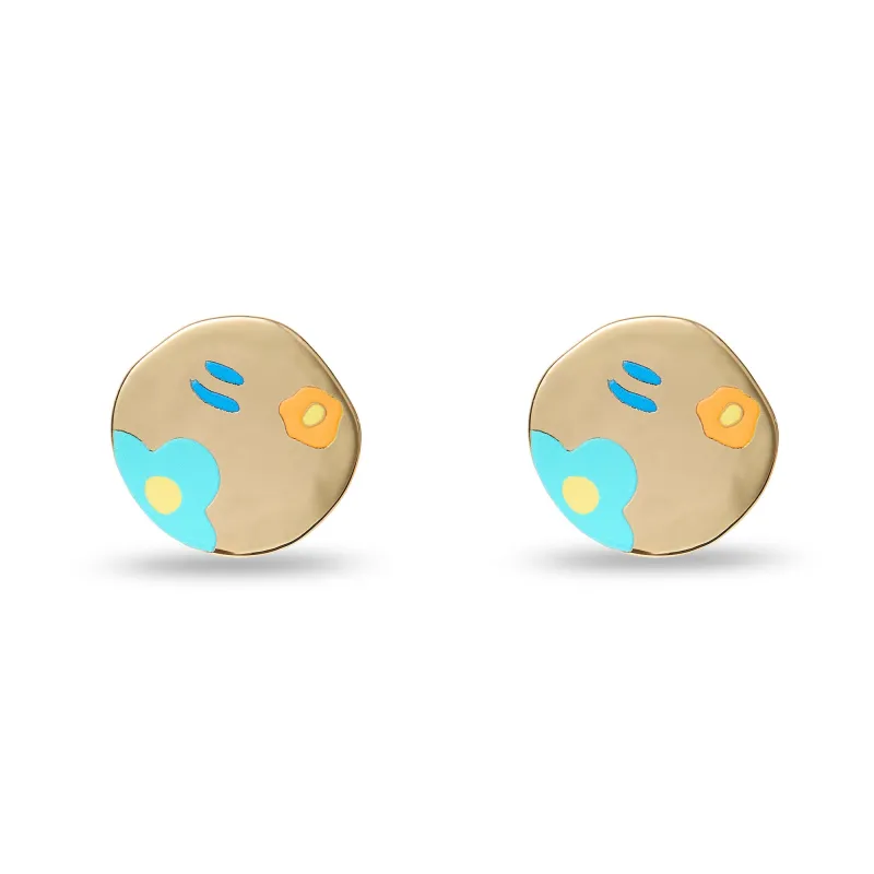 SHERBET SPRAY MARISOL BUTTON EARRINGS made by Lele Sadoughi