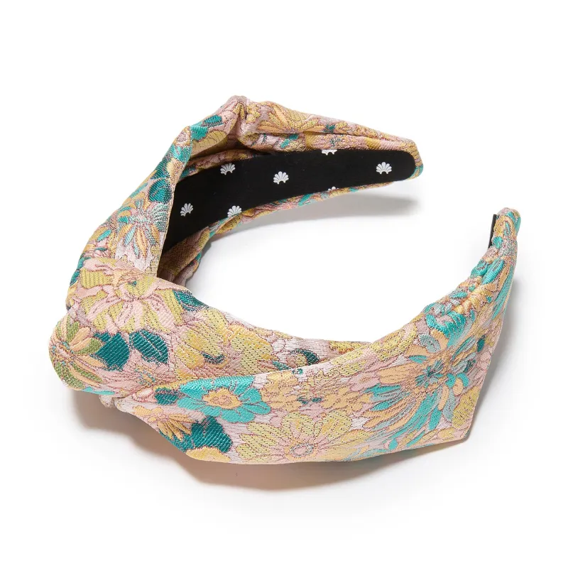 BLUSH MEDLEY GRETA FLORAL JACQUARD HEADBAND sold by Lele Sadoughi