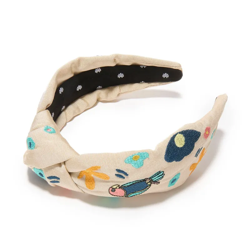 BLOOMING EILEEN KNOTTED MARISOL EMBROIDERED HEADBAND sold by Lele Sadoughi
