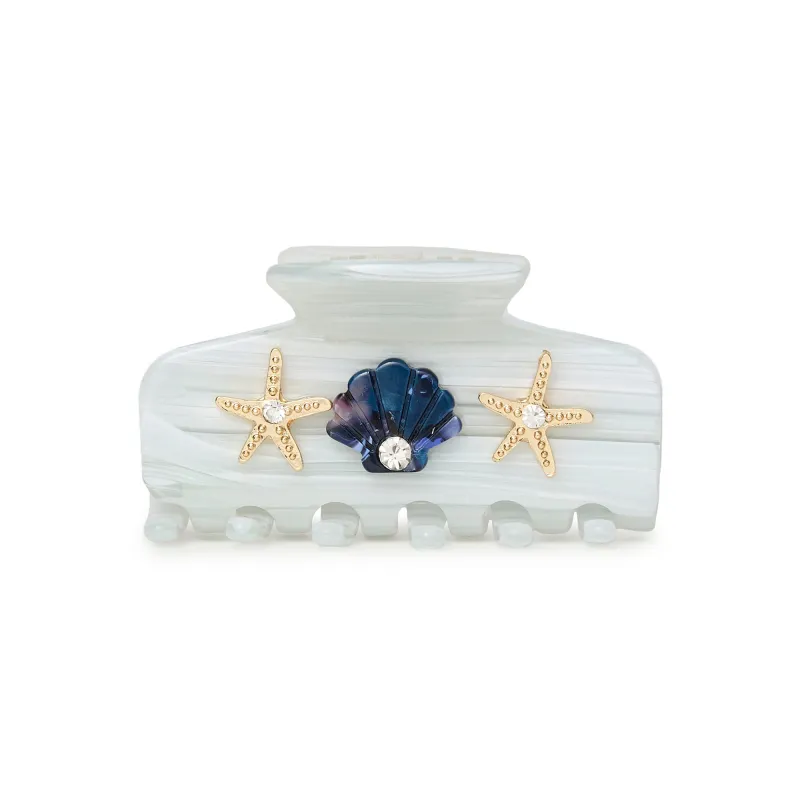 MARBLE MINI SEA SHELL CLAW CLIP sold by Lele Sadoughi