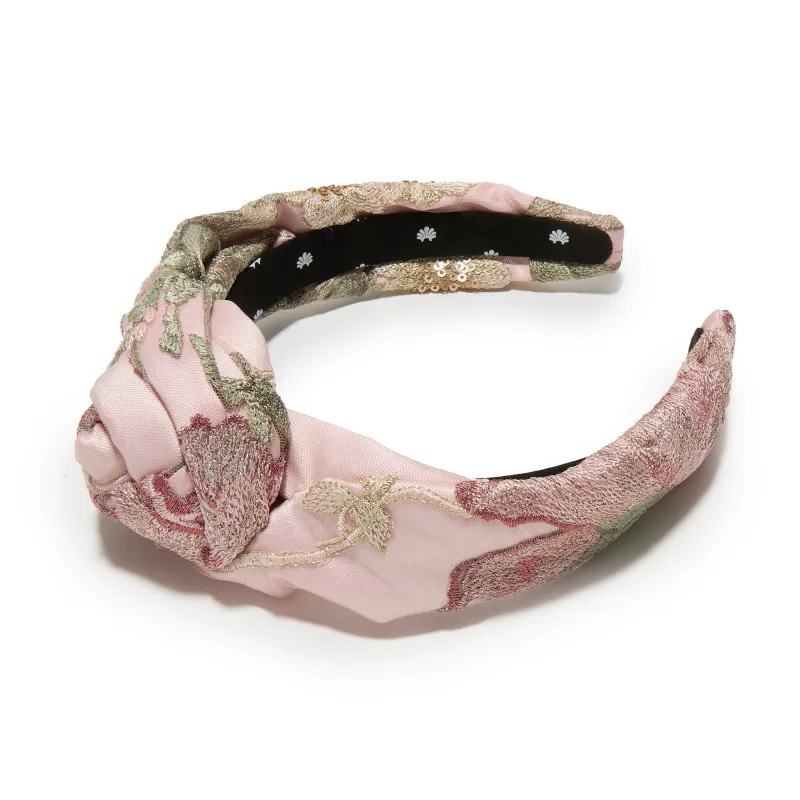 BLUSH MARCHESA COUTURE X LELE SADOUGHI ROSETTE FLORAL SATIN HEADBAND made by Lele Sadoughi