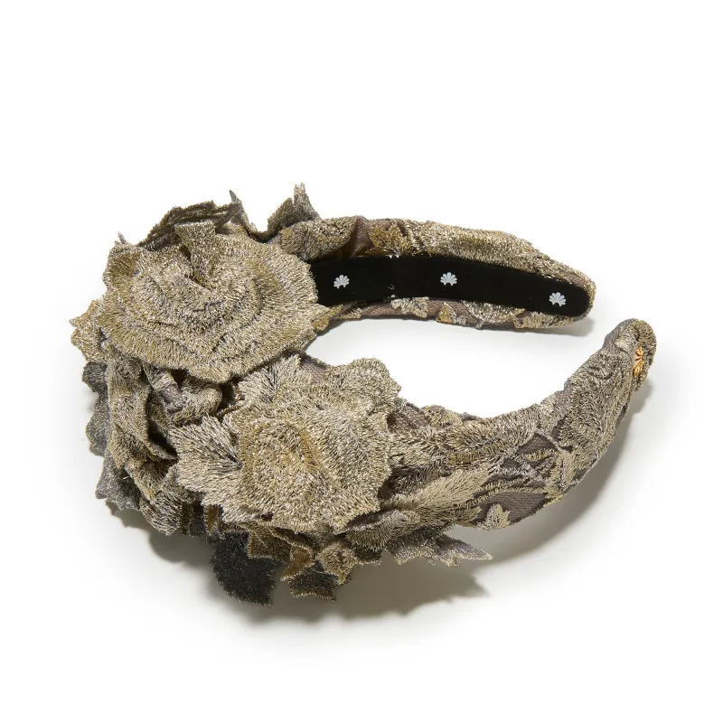 GOLD SLATE MARCHESA COUTURE X LELE SADOUGHI CRAWFORD APPLIQUE HEADBAND made by Lele Sadoughi