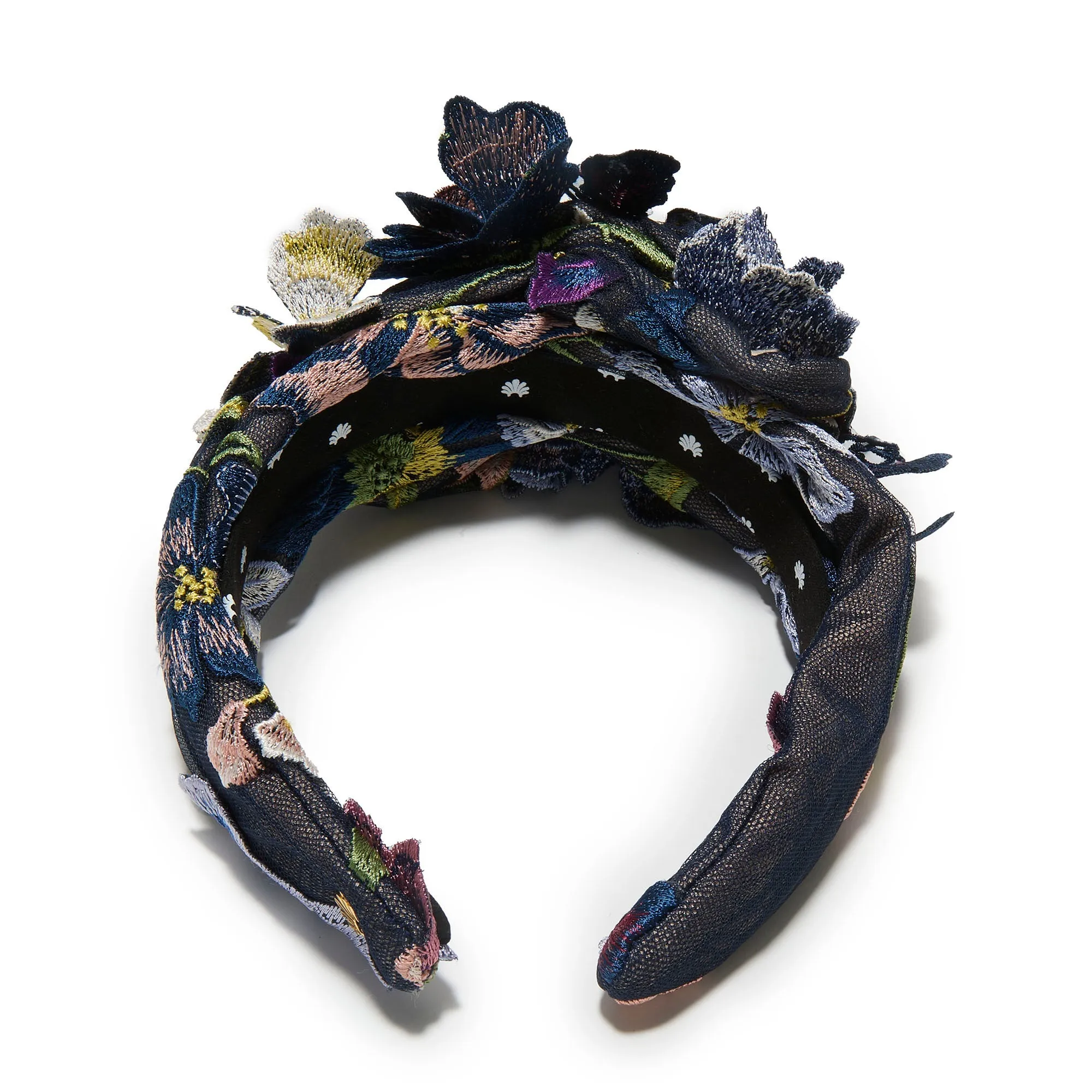 NAVY MARCHESA COUTURE X LELE SADOUGHI CRAWFORD FLORAL APPLIQUE HEADBAND sold by Lele Sadoughi product image thumbnail 5