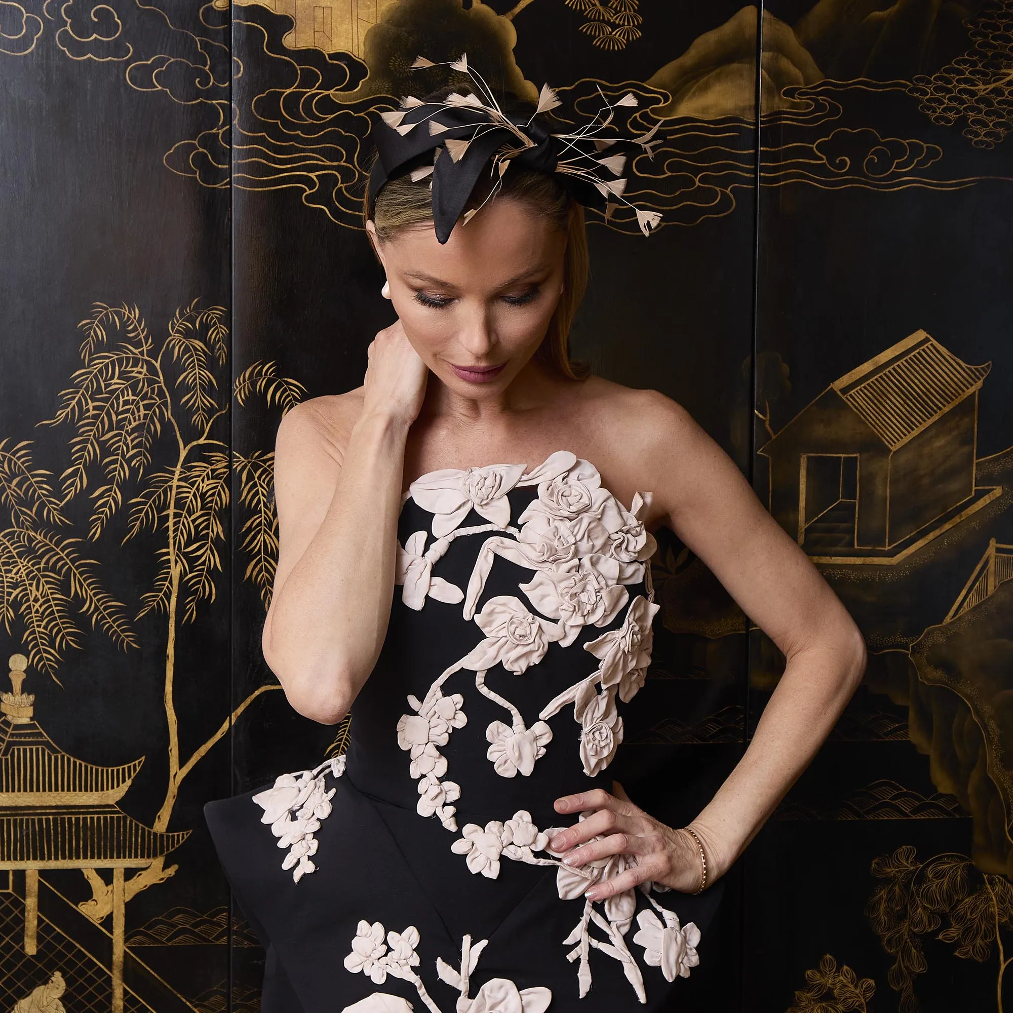 JET MARCHESA COUTURE X LELE SADOUGHI GEORGINA HEADBAND sold by Lele Sadoughi product image thumbnail 3