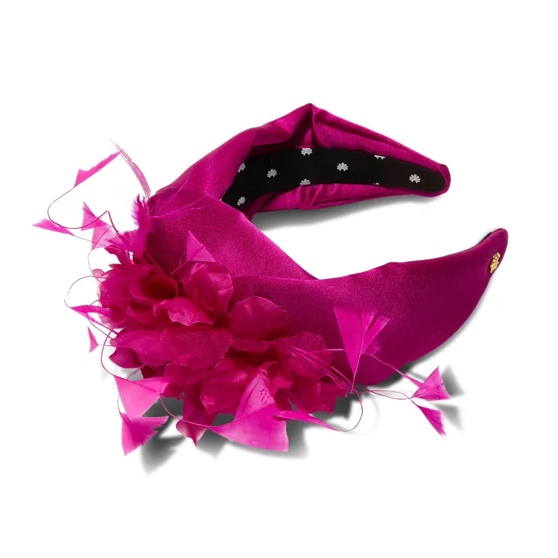 FUCHSIA MARCHESA COUTURE X LELE SADOUGHI GRETA FLORAL HEADBAND made by Lele Sadoughi