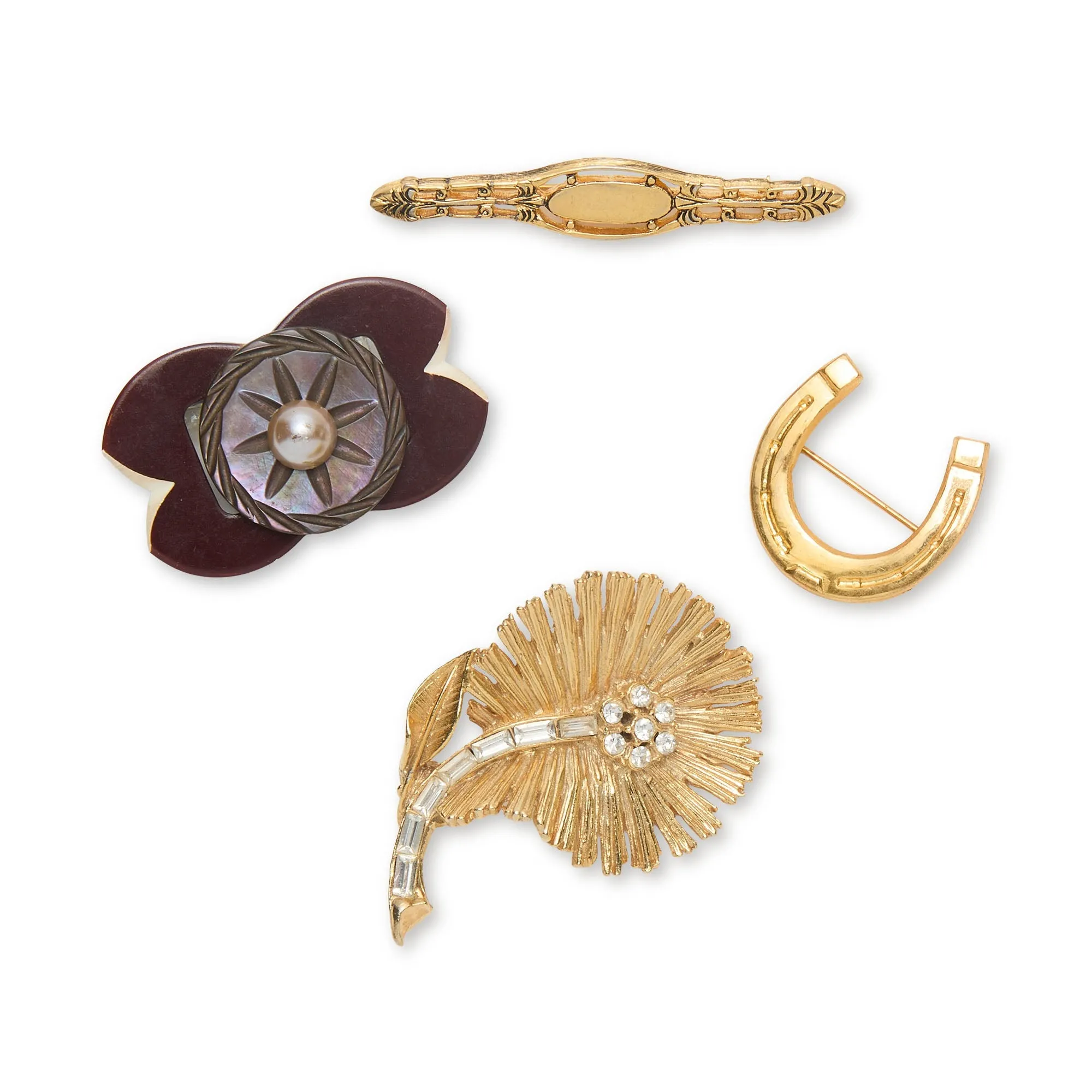GOLD MARFA BROOCH SET sold by Lele Sadoughi