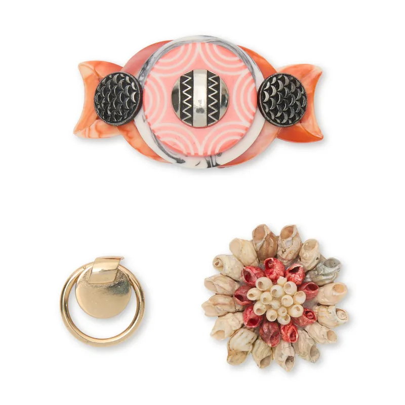 CORAL NANTUCKET BROOCH SET made by Lele Sadoughi