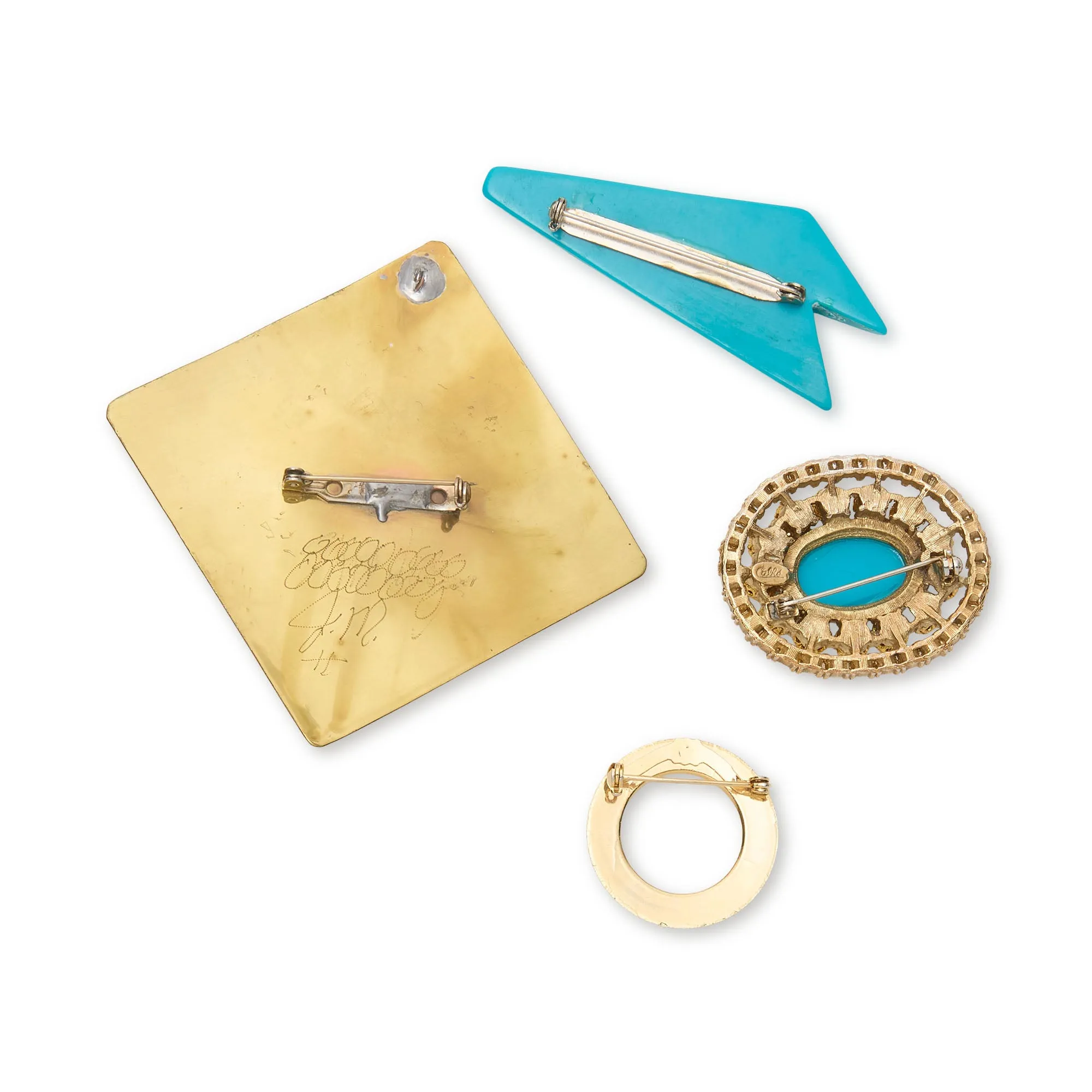 GOLD ROUND TOP BROOCH SET sold by Lele Sadoughi product image thumbnail 2