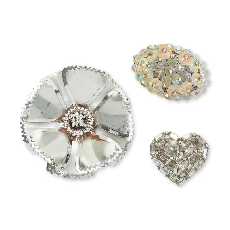 SILVER CHARLESTON BROOCH SET made by Lele Sadoughi