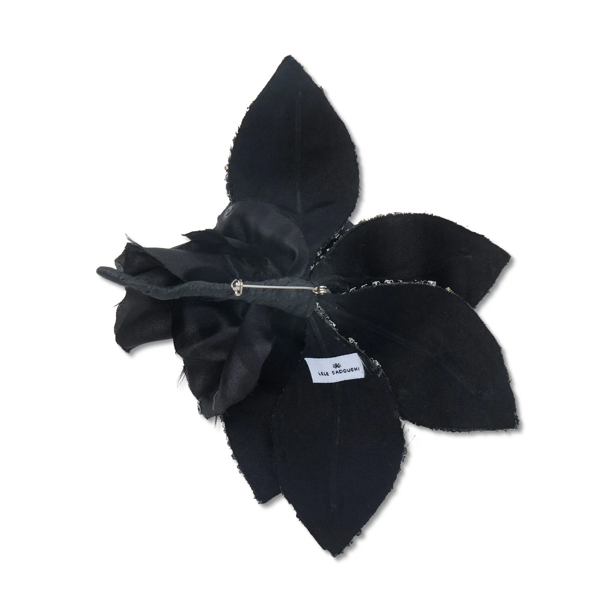 JET OVERSIZED RHINESTONE FLOWER BROOCH sold by Lele Sadoughi product image thumbnail 2