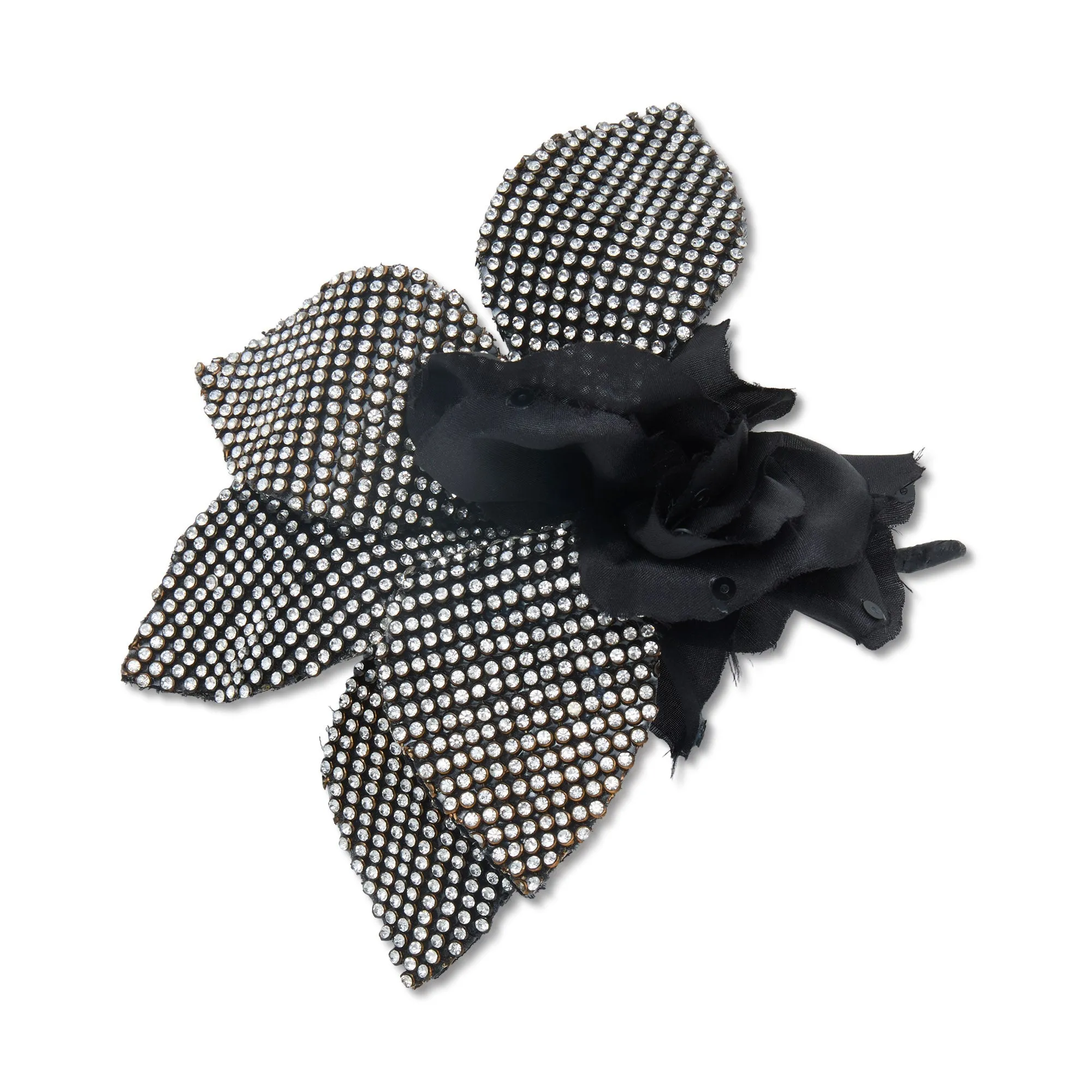 JET OVERSIZED RHINESTONE FLOWER BROOCH sold by Lele Sadoughi